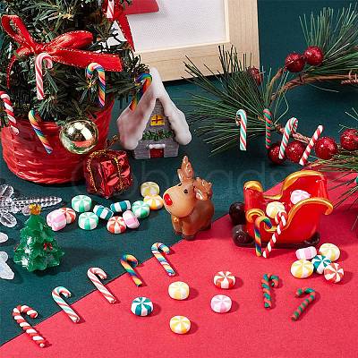 96Pcs 12 Styles Handmade Polymer Clay Cabochons FIND-SC0009-87-1