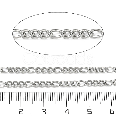 304 Stainless Steel Figaro Chains CHS-G050-04P-1