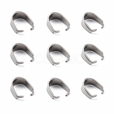 Tarnish Resistant 304 Stainless Steel Snap on Bails STAS-R048-9x7mm-1
