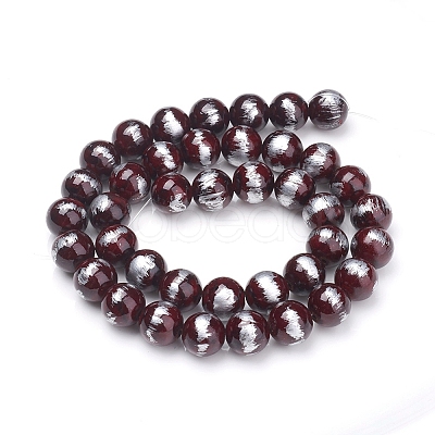 Natural Mashan Jade Beads Strands G-G833-10mm-17-1