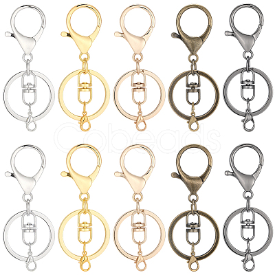 20Pcs 5 Colors Iron Keychain Clasps FIND-BBC0004-69-1