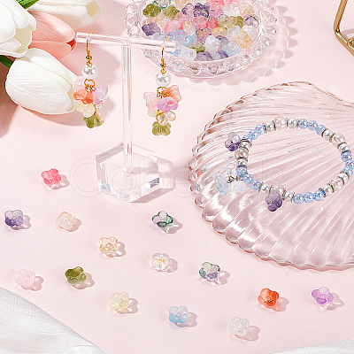 112Pcs 14 Colors Transparent Handmade Lampwork Beads LAMP-SC0001-32-1