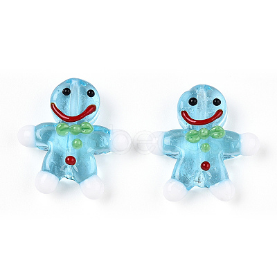 Gingerbread Man Handmade Lampwork Beads LAMP-G150-04B-1