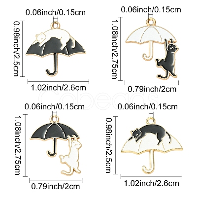 12Pcs 4 Styles Alloy Enamel Pendants ENAM-YW0006-12-1