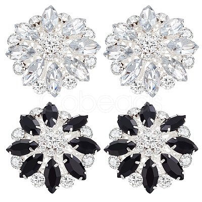 4Pcs 2 Colors Zinc Alloy Rhinestone Ornament Accessories DIY-GA0005-93-1