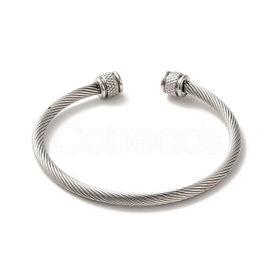 Non-Tarnish 304 Stainless Steel Cuff Bangles BJEW-P310-01P-1