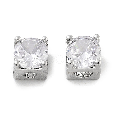 Rack Plating Brass Micro Pave Cubic Zirconia Beads KK-Z071-39P-1