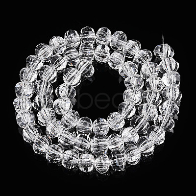 Transparent Crackle Glass Beads Strands GLAA-N051-05-1