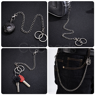 3 Sets 3 Styles Aluminium Twisted Chains for Jeans Pants HJEW-SP0001-53-1