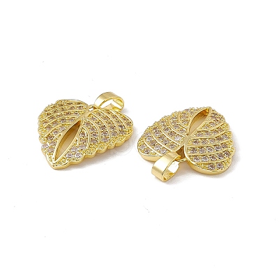 Brass Micro Pave Cubic Zirconia Pendants KK-E068-VC040-1