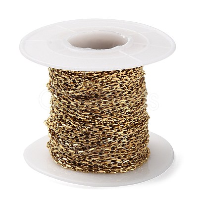 Ion Plating(IP) 304 Stainless Steel Faceted Cable Chains CHS-G027-03G-1