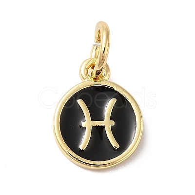 Real 18K Gold Plated Brass Enamel Charms KK-L216-001G-A01-1