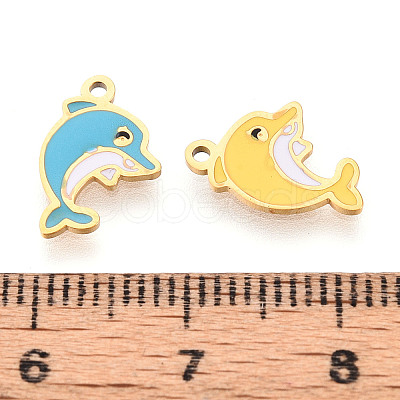 304 Stainless Steel Enamel Charms STAS-T065-50G-1