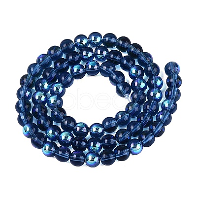 Transparent Electroplate Glass Beads Strands EGLA-Q132-6MM-01A-07-1