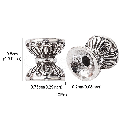 Tibetan Style Alloy Bead Cones TIBEB-YW0001-08-1