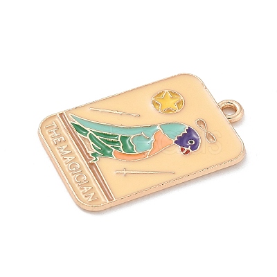 Tarot Alloy Enamel Pendants ENAM-A008-47KCG-03-1