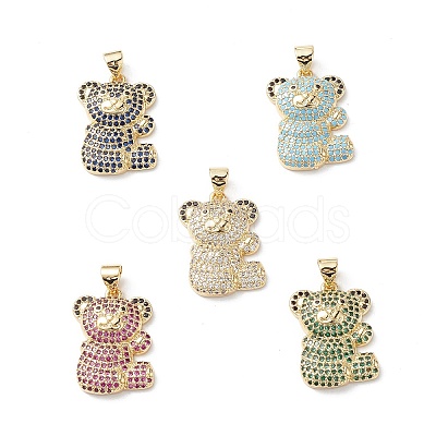 Brass Micro Pave Cubic Zirconia Pendants KK-M240-19-1