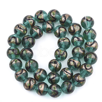 Handmade Gold Sand Lampwork Beads LAMP-T006-02E-1
