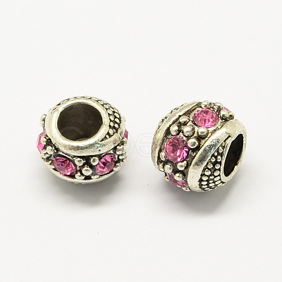 Alloy Rhinestone European Beads MPDL-R036-08D-1