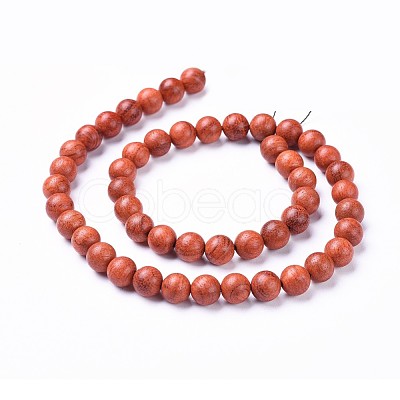 Natural Wood Beads Strands WOOD-F008-01-B-1