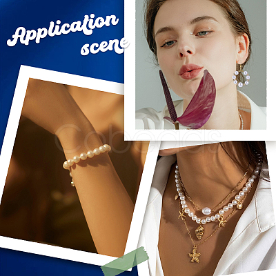 DIY Heart & Star & Imitation Pearl Plastic Stretch Bracelet Making Kit DIY-SC0025-70-1