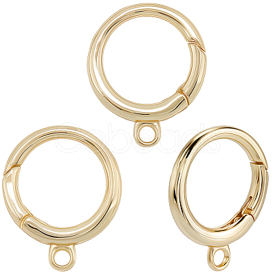 6Pcs Brass Spring Gate Rings KK-SC0006-40-1