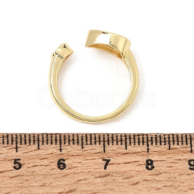 Brass Micro Pave Cubic Zirconia Open Cuff Rings CU-CBA4898-08G-07-1