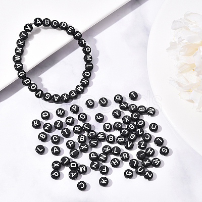 Craft Black Acrylic Beads SACR-YW0001-05-1