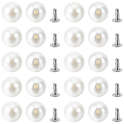 100 Bags ABS Plastic Imitation Pearl Rivet Studs DIY-GF0013-39-1