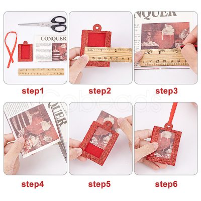 Non Woven Fabric Glitter Photo Frame Card HJEW-GF0001-24-1