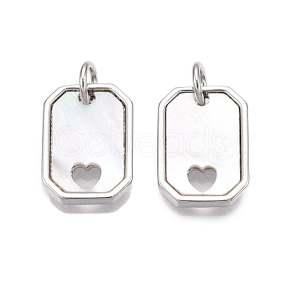 Brass & Shell Charms KK-N254-212P-1