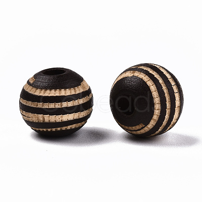 Painted Natural Wood Beads WOOD-T021-54A-02-1