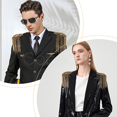 2Pcs Detachable Iron Tassel Epaulettes FIND-FH0005-44G-1