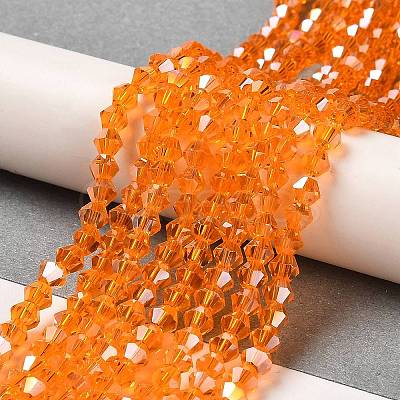 Transparent Electroplate Glass Beads Strands EGLA-A039-T6mm-B23-1