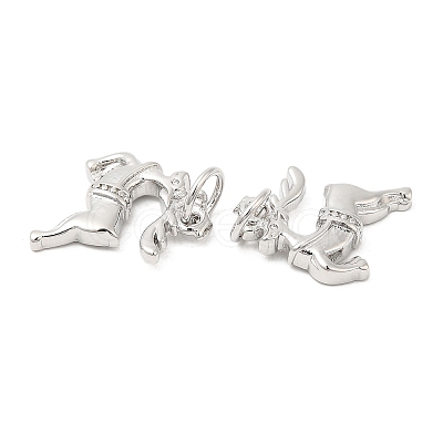Christmas Rack Plating Brass Pendants KK-D037-02P-1