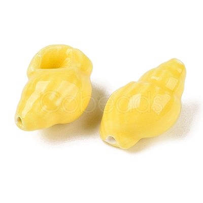 Handmade Printed Porcelain Beads Strand PORC-T133-01D-1