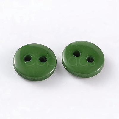 2-Hole Flat Round Resin Sewing Buttons for Costume Design BUTT-E119-20L-14-1