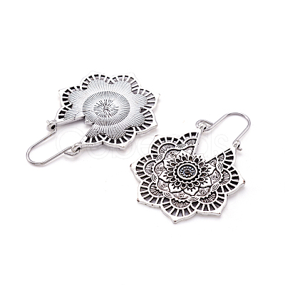 Bohemian Retro Style Alloy Dangle Hoop Earrings X1-EJEW-TAC0003-01AS-1