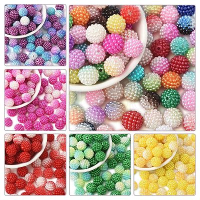 100Pcs 2 Styles Imitation Pearl Acrylic Beads OACR-YW0002-59-1