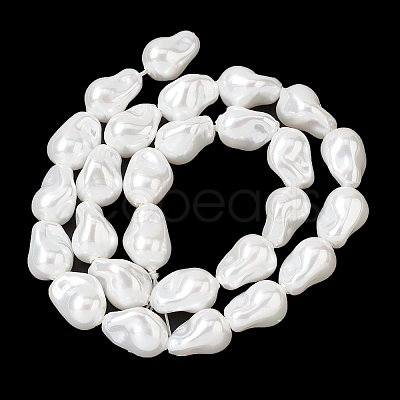 Electroplate Opaque Glass Imitation Pearl Beads Strands EGLA-H113-08A-1