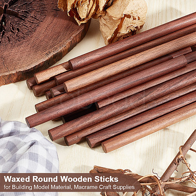 Waxed Round Wooden Sticks WOOD-OC0004-01B-1