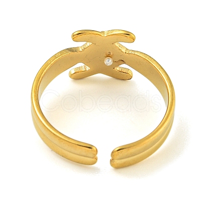 Ion Plating(IP) 304 Stainless Steel Cuff Open Rings RJEW-K283-02G-1