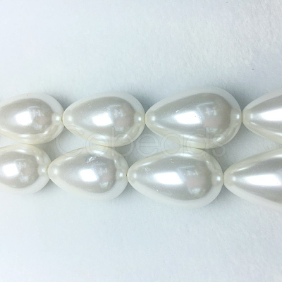 Electroplate Shell Pearl Beads Strands BSHE-G010-12x16mm-01-1