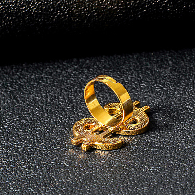 Alloy Rhinestone Adjustable Cuff Rings for Men FS-WGC468B-01-1