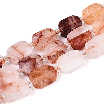 Natural Hematoid Quartz/Ferruginous Quartz Beads Strands G-C098-A28-01-1