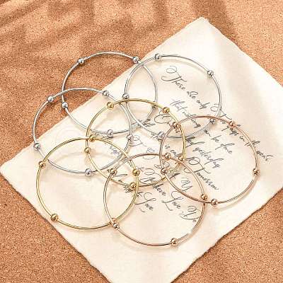 Fashion 201 Stainless Steel Bangle Sets BJEW-L664-023C-M-1-1