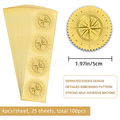 Self Adhesive Gold Foil Embossed Stickers DIY-WH0211-127-1