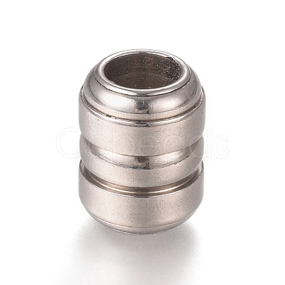 Tarnish Resistant 201 Stainless Steel Grooved Beads STAS-L238-012P-1