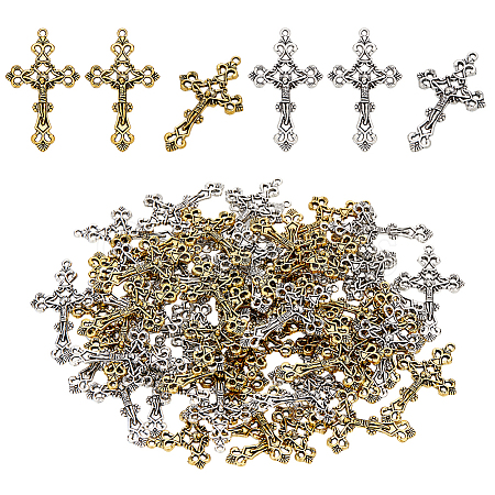 60Pcs 2 Colors Tibetan Style Alloy Pendants TIBEP-HY0001-17-1