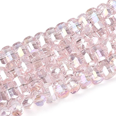 Electroplate Transparent Glass Beads Strands EGLA-N022-09A-B10-1